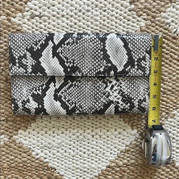NWT Brooks Brothers Snakeskin Print Foldover/Envelope Leather Clutch - Picture 15 of 15